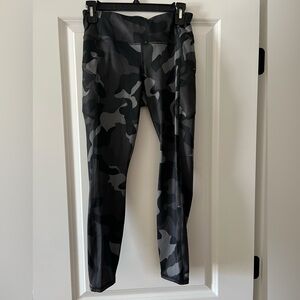 Athleta Black and Gray Camouflage Leggings